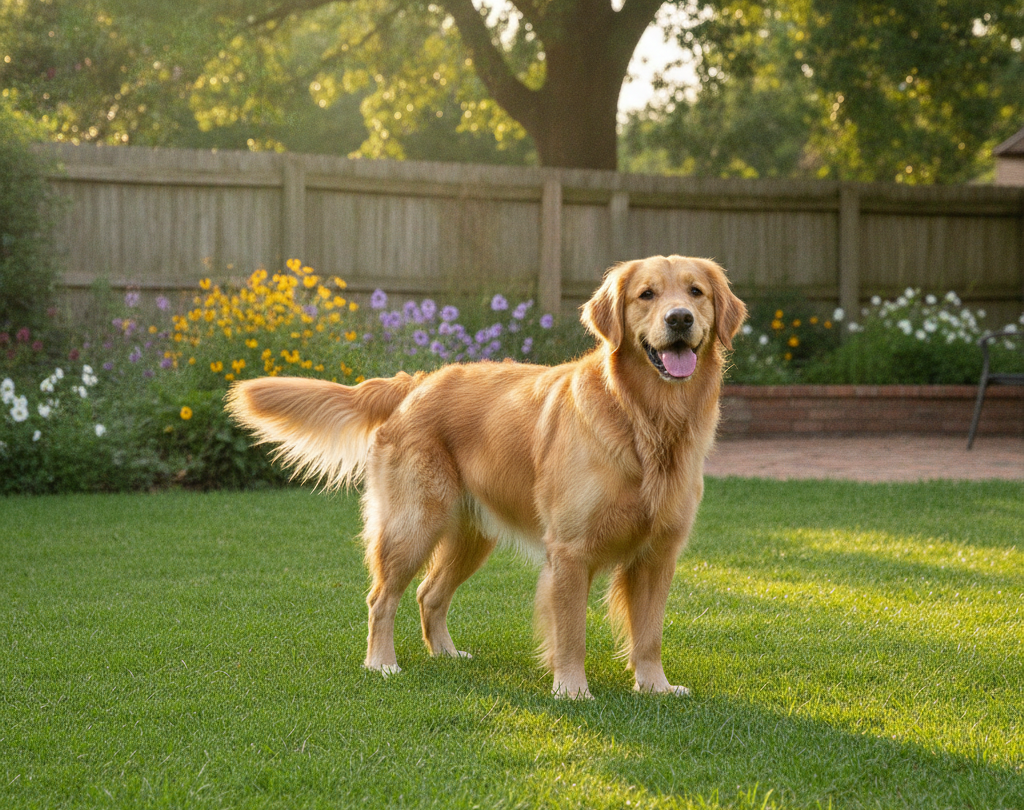 Dog briefly shaking its body after going to the bathroom