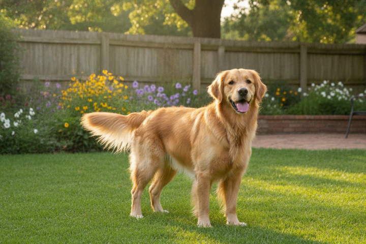 Dog briefly shaking its body after going to the bathroom