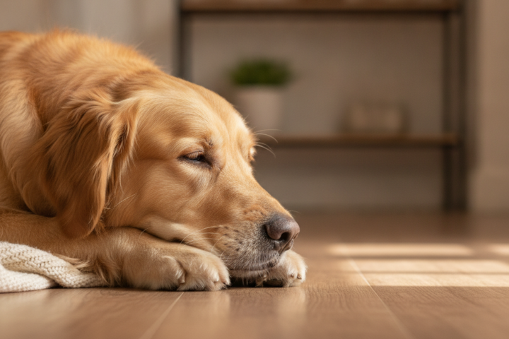 Dog scratching its skin because of persistent itching