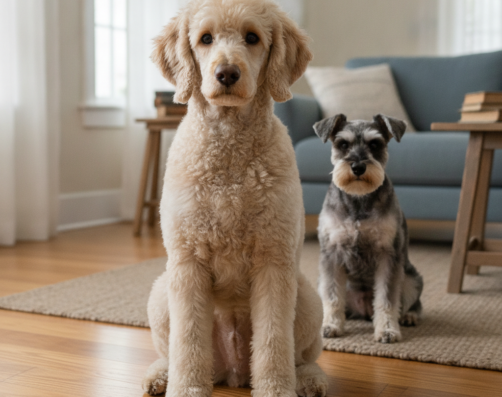 Dog displaying tense body language during a sudden behavior change